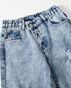 Nouvelle mode : Jean déchiré bleu délavé coupe ample/ajustée pour adolescentes, avec trous décoratifs - Product Image 3