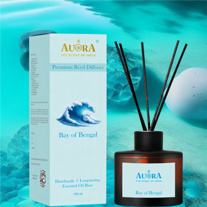 Premium Natural Peach Handmade Glass <b>Reed</b> <b>Diffuser</b> Set 100 ml Rattan Sticks Long Lasting Essential <b>Oil</b> Base 100+ Indian Scents - Product Image 4