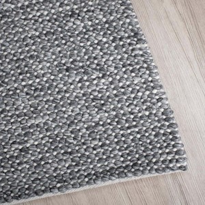 Tapis texturé gris anthracite et blanc, moderne et neutre, pour salon, chambre à coucher, décoration intérieure, revêtement de sol doux, motifs tissés - Product Image 3
