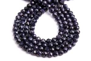 Cuentas sueltas redondas facetadas de piedra preciosa azul cielo nocturno para hacer joyas, pulseras, collares, manualidades DIY - Product Image 6