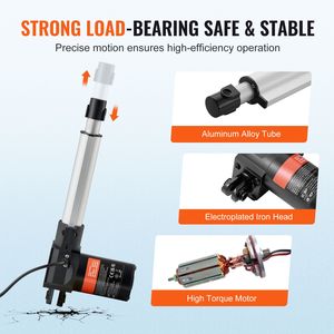 Attuatore Lineare 12V da 6 Pollici per Carichi Pesanti con Capacità di 1320 libbre/6000N, Attuatore a Movimento Lineare 0,19"/s con Staffa di Montaggio - Product Image 3