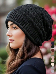 Bonnet de ski en acrylique tricoté unisexe personnalisé OEM, coupe-vent, avec logo brodé, couleur unie, haute extensibilité, pour l'hiver - Product Image 2