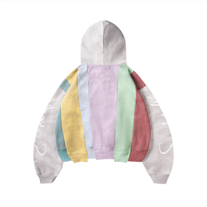 Sudadera con capucha para hombre, con logotipo personalizado, extragrande, de algodón grueso, con lavado desgastado, diseño gráfico, de felpa francesa, con patchwork, de alta calidad - Product Image 2
