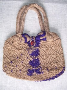 BOLSA DE VIAJE UNISEX DURADERA EN FORMA DE SACO, DE HUEVO DE GANADO, CON PATRÓN GEOMÉTRICO DE DISEÑO Y GANCHILLO DE HILOS DE YUTE - Product Image 4