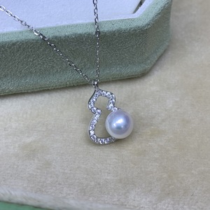 Pendentif en argent S925 de haute qualité avec perle de culture d'eau douce Aurora ronde de 6-7 mm de Zhuji, sans défaut, pendentifs et breloques - Product Image 1