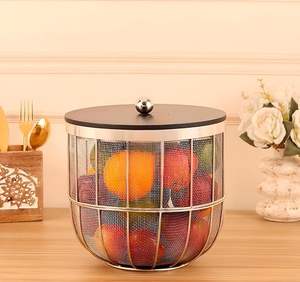 Panier à fruits en métal de grande capacité pour comptoir de cuisine, table à manger, organisateur de fruits et légumes, conception à flux d'air ventilé - Product Image 6