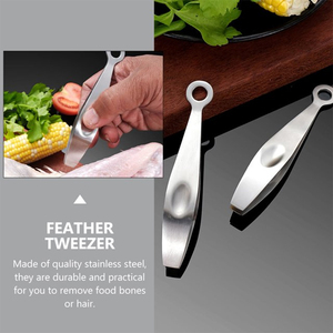 Pinzas para Desespinar Pescado de Color Negro, OEM ODM, Acero Inoxidable Alemán, Pinzas de Cocina para Atar Pescado, Pinzas para Quitar Pelo de Pescado - Product Image 4