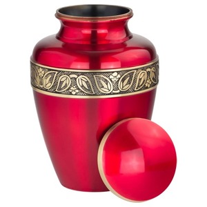 Urne funéraire en laiton blanc, forme de vase, design traditionnel, couleur vive et audacieuse, style américain, capacité de 200 pouces cubes - Product Image 2