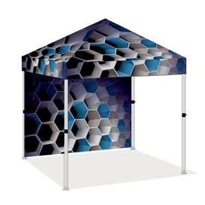 Carpa Plegable Personalizada Blanca Transpirable con Estampado, Tamaño Grande, 3x3m, con Paredes Laterales y Suelo Azul, Refugio para Exteriores - Product Image 5