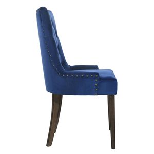 Set di 2 sedie sul retro del soggiorno con trapuntato in rovere blu e stagionato - Product Image 3