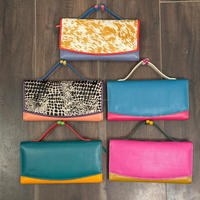 2025 dompet wanita multiwarna Clutch kulit unik daur ulang bergaya buatan tangan dompet kualitas tinggi indah