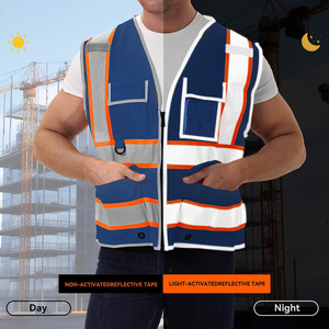 เสื้อกั๊กรักษาความปลอดภัยกลางแจ้งแขนกุดระบายอากาศได้มีหลายกระเป๋าเสื้อกั๊กรักษาความปลอดภัย - Product Image 3