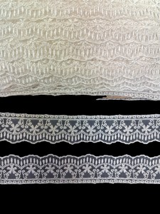 Ruban en nylon floral festonné, brodé de dentelle en organza blanc élégant, léger et écologique, directement de l'usine, pour vêtements - Product Image 5