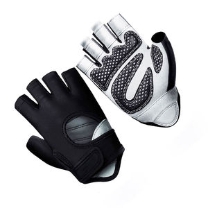 Guantes Deportivos QASWA Profesionales de Piel de Vacuno Auténtica con Cierre de Velcro, Sin Dedos, para Gimnasio, Transpirables, Antideslizantes y Acolchados - Product Image 5
