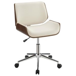 Sedia da Ufficio Girevole in Ecru e Noce Comoda ed Elegante - Product Image 2