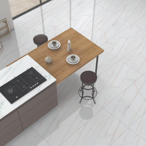 Marmo White Matte - Baldosa de Porcelana Mate para Piso y Pared, Textura Sólida Moderna, Superficie Interior Antideslizante, Resistente a los Ácidos, Formato Grande - Product Image 1