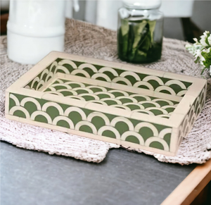 Bandeja Decorativa de Hueso Incrustado Hecha a Mano para Restaurantes y Hoteles - Product Image 1