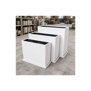 Macetas de fibra de vidrio ligeras, de lujo y buena calidad, rectangulares, para decoración de jardín interior/exterior. - Product Image 1