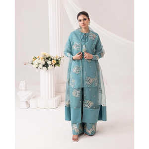 Conjunto de Top y Pantalones Plazzo de Fiesta para Mujer de Diseñador con Dupatta, Atuendo Elegante para la Noche - Product Image 2