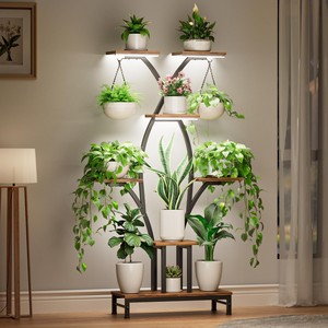Budget-Friendly Pine Wood Tall <b>Planter</b> Rack with Five Shelves - Wholesale - Product Image 1