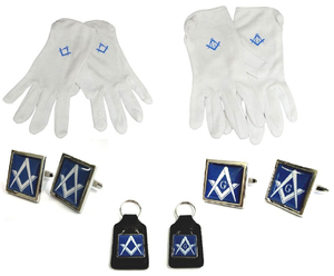 Guantes Masónicos de Algodón Negros con Símbolo S & C, Guantes Masónicos 100% Algodón con Bordado Personalizado a Precio Económico - Product Image 2