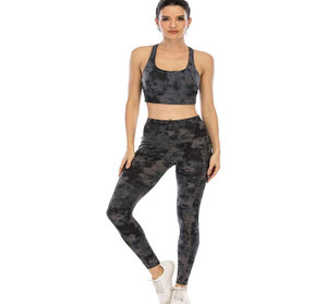 High Waist Tie Dye Leggings With Pockets Full Length Stretch Knitted Women's Sporty Style All Seasons Wear - Product Image 3
