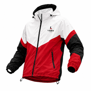<b>Men's</b> Waterproof Hooded Windbreaker <b>Jacket</b> – Lightweight Color Block Windproof Outdoor Running Hiking Rain <b>Jacket</b> Custom Logo - Product Image 2
