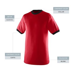 T-shirt homme en polyester, manches raglan contrastées, respirant, vêtements de sport, entraînement de football - Product Image 3