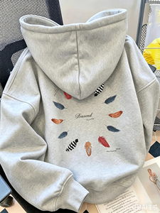 Sweat-shirt à capuche noir en jersey 100% coton, pull décontracté d'hiver, unisexe, streetwear - Product Image 2