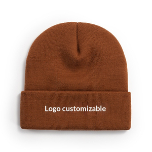 Best Quality <b>Plain</b> Acrylic Beanie Solid Color Winter Warm Knitted Hat Unisex Dispatch Factory Direct Custom Skull <b>Cap</b> With Logo - Product Image 1