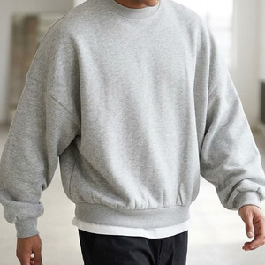 Sudadera con Capucha Extra Grande para Hombre, Color Gris Sólido, 100% Algodón Tejido, Informal, para Otoño, con Logotipo Frontal, Transpirable - Product Image 6