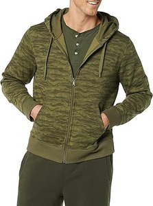 Sudadera con capucha personalizada con logotipo, elegante, extragrande, con cremallera completa, 100% algodón, bordada, para hombre - Product Image 5