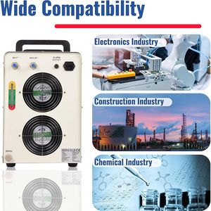 Enfriador de Agua Industrial de 6L para Máquinas de Grabado y Corte Láser de CO2 de 40W-150W, 4.23gpm, 4.5-7A, Corriente de 80W, 130W, 60W, 40W - Product Image 5