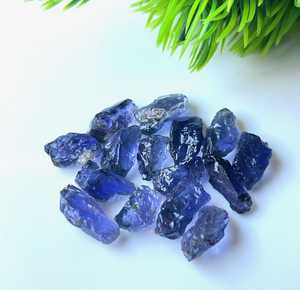 Cristales de iolita azul crudo, piedra preciosa natural sin pulir, piedra curativa azul violeta, piedra de nacimiento de septiembre para la elaboración de joyas. - Product Image 6