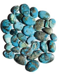 AAA+ Natural Irani Turquoise Cabochon Gemstone | Custom Size Loose Turquoise <b>Stones</b> Bulk Wholesale for Jewelry Making <b>Stones</b>, - Product Image 2