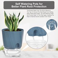 PIONEERA 4.7 6 8 Inch Pot Tanaman Self Watering dari Plastik PP, Penanam Bunga dengan Reservoir Air dan Irigasi Wick untuk Rumah dan Taman Dalam Ruangan