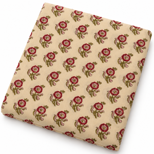 Tela de Algodón Estampada con Bloques Florales, Tejido Voile con Base Blanca para Camisas, Cortinas, Bolsos y Costura - Product Image 4