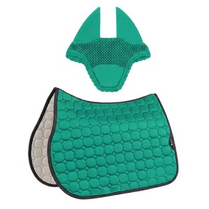 Ensemble de tapis de selle personnalisés respirants pour chevaux, sublimation, pour le saut d'obstacles, avec voile anti-mouches et bandages de jambe, équipement sportif d'extérieur - Product Image 6