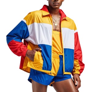 Conjunto de Chándal Cortavientos Personalizado OEM de Alta Calidad al por Mayor, Conjunto de Dos Piezas con Cremallera, Pantalones Cortos y Chaqueta Cortavientos - Product Image 3