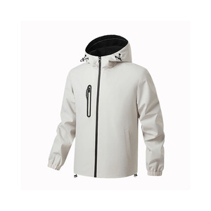 Veste matelassée à capuche pour homme, gris et noir, en softshell, avec fermeture éclair, respirante, résistante à l'eau, coupe ajustée, vêtements d'extérieur - Product Image 6