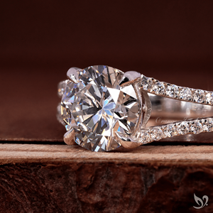 แหวนเพชรทรงกลม 2 กะรัต แบบฝังเพชรเต็มวง แหวนหมั้น ได้รับการรับรองจาก IGI ทำจากทองคำขาว 10K - Product Image 2