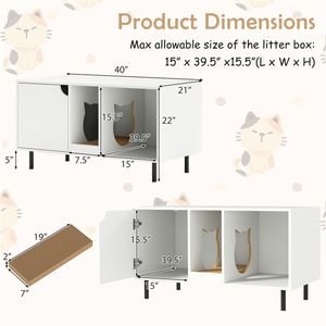 Lettiera per Gatti XL Smart Luxury in Plastica con Recinto, Grande Capacità per Soggiorno - Product Image 3