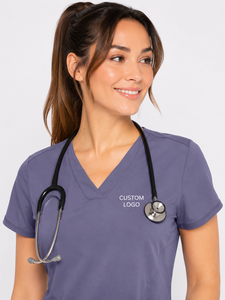Conjuntos de Uniformes Médicos con Cuello en V y Logotipo Personalizado, Corte Holgado, Pantalones Deportivos, Transpirables y Ligeros, para Dentistas, Enfermeras y Doctores - Product Image 4