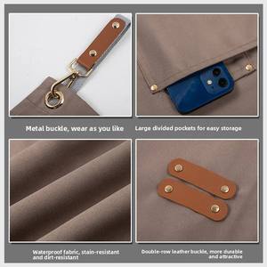 Tablier en toile avec taille réglable, plusieurs couleurs, pour la cuisine, vente en gros, tablier de barbier professionnel en cuir personnalisé pour la coiffure - Product Image 4