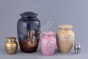 Petites urnes commémoratives en aluminium pour cendres d'adultes - Urnes funéraires bleues pour crémation, plusieurs tailles, conteneurs pour cendres humaines, fournitures funéraires - Product Image 3