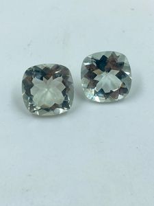 Natural High Quality Green Amethyst Gemstone Loose Stone 18.30Carat 14MM Green <b>Colour</b> Jewelry Making 2Pcs - Product Image 1
