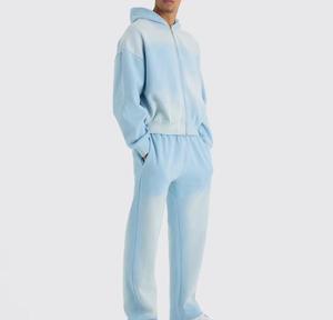 Conjunto de Sudadera con Capucha y Pantalones Deportivos para Mujer, Personalizado, con Cremallera, Lavado Ácido, Parche Bordado y Efecto Desgastado - Product Image 5