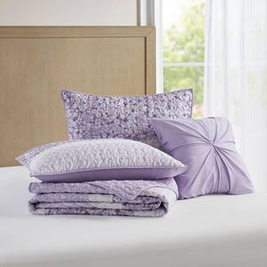 Juego de edredón de 4 piezas de seersucker tamaño Full/Queen con manta, accesorios de cama premium y cómodos - Product Image 3