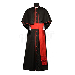 Soutane de prêtre personnalisée noire à manches longues en polyester brodé, style européen, uniforme de clergé toutes saisons, haute qualité, OEM - Product Image 2