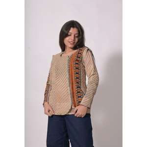 Veste en coton tissé respirant à imprimé vintage Kantha, manteau d'hiver pour femmes - Product Image 2